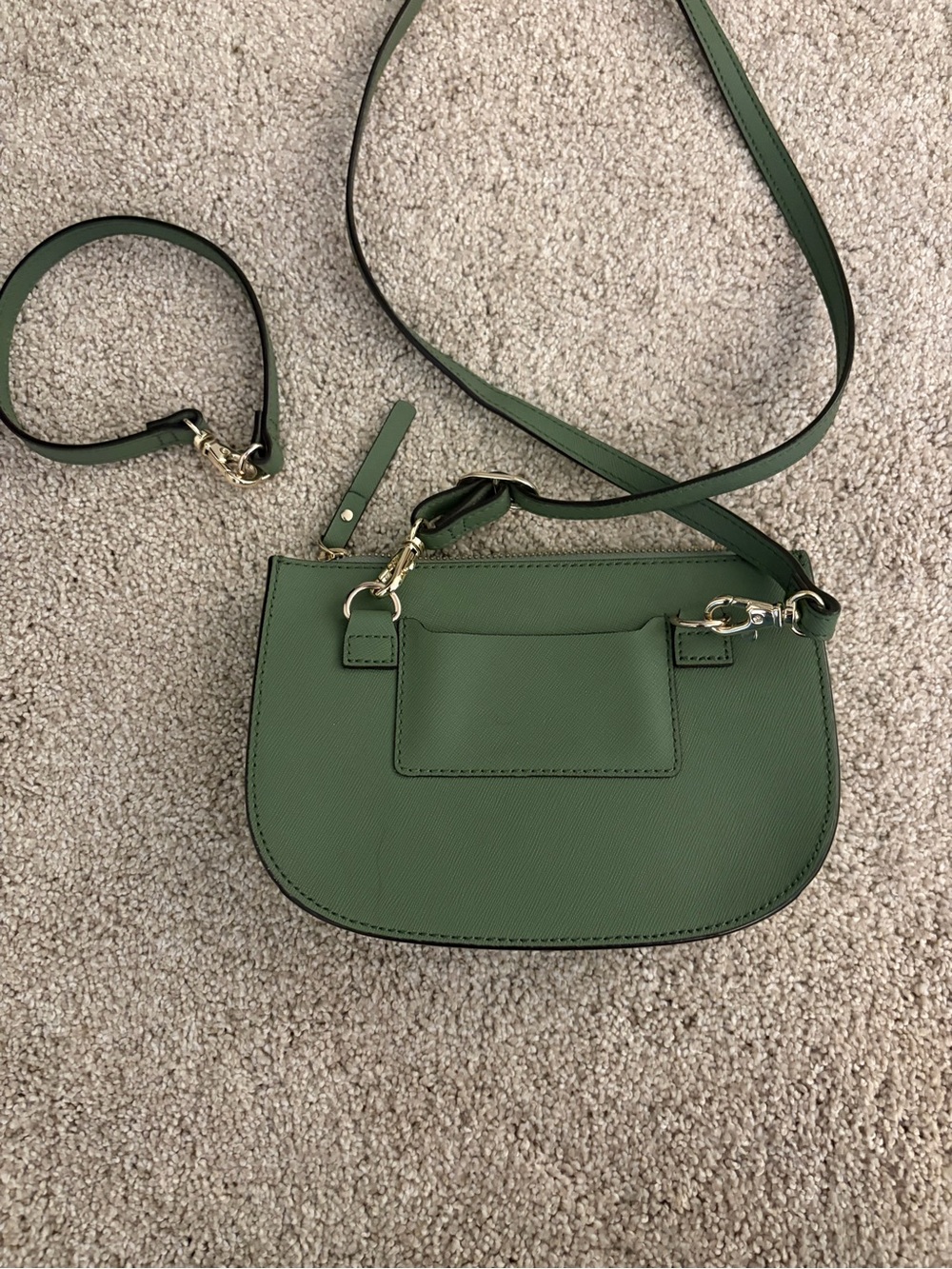 Discontinued color - Lo & Sons Waverly 2 Small Sage Green Saffiano - Picture 2 of 6